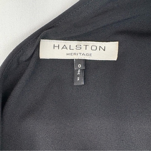 Halston Heritage Monochrome Asymmetrical Dress Black and White Size 0 - Picture 8 of 8